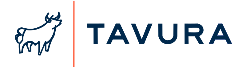 Tavura Logo with taurus icon.